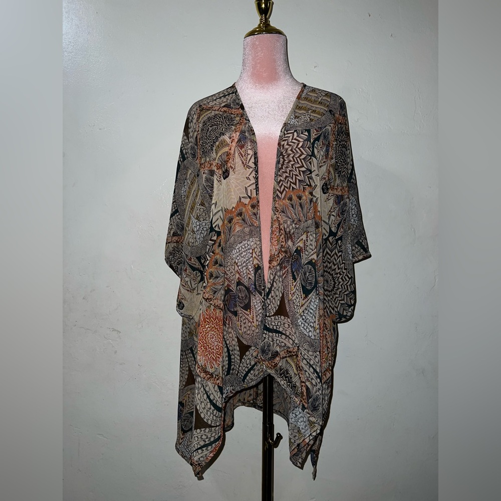 Phanuel Earthy Tones Coverup Kimono